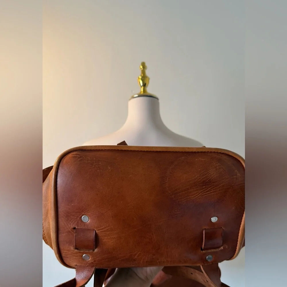 Cowhide Leather Handmade Large Backpack